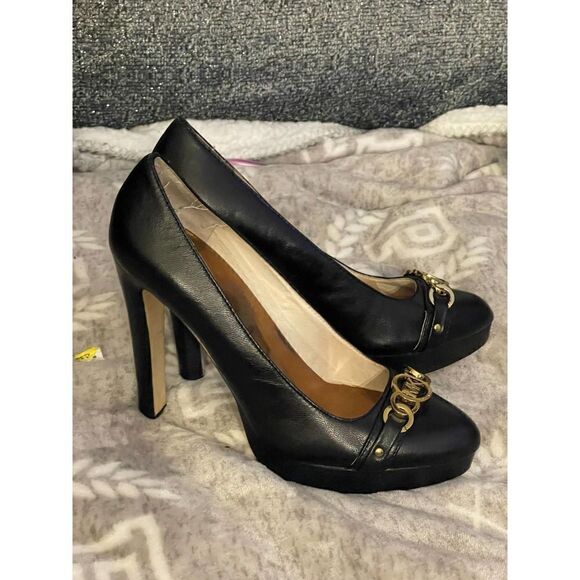 Michael Kors HAMILTON Pump Classic Black Suede Heels Stilettos Platform. - Picture 3 of 9
